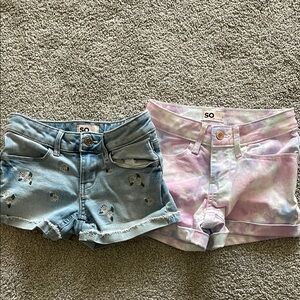 SO Blue and Pink Denim Shorts Casual Summer Wear